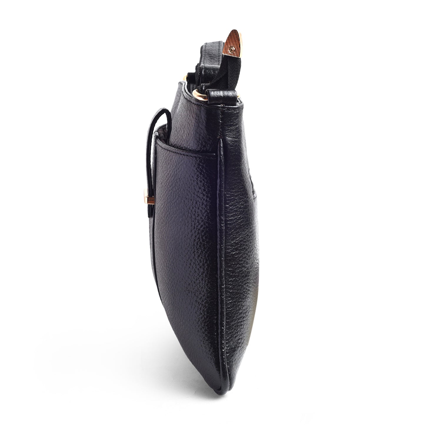 Aura Black Genuine Leather Sling Bag For Girls and  Women