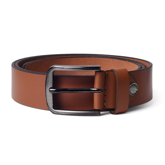 Sleek Tan Genuine Leather Belt for Men