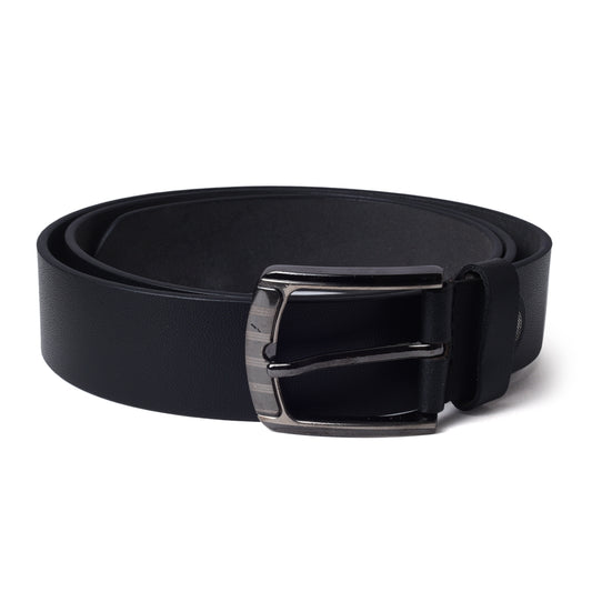 Sleek Black Genuine Leather Belt for Men