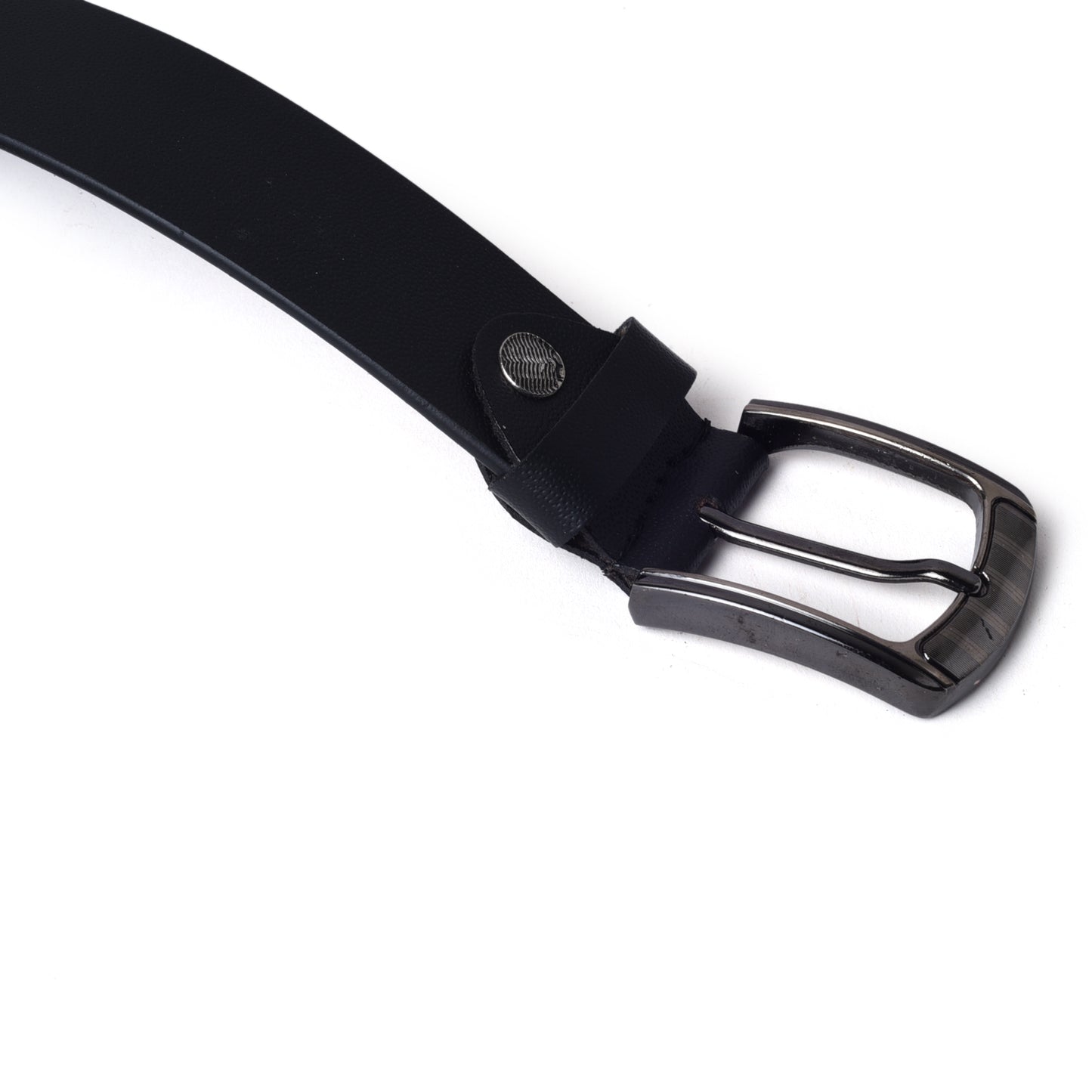 Sleek Black Genuine Leather Belt for Men