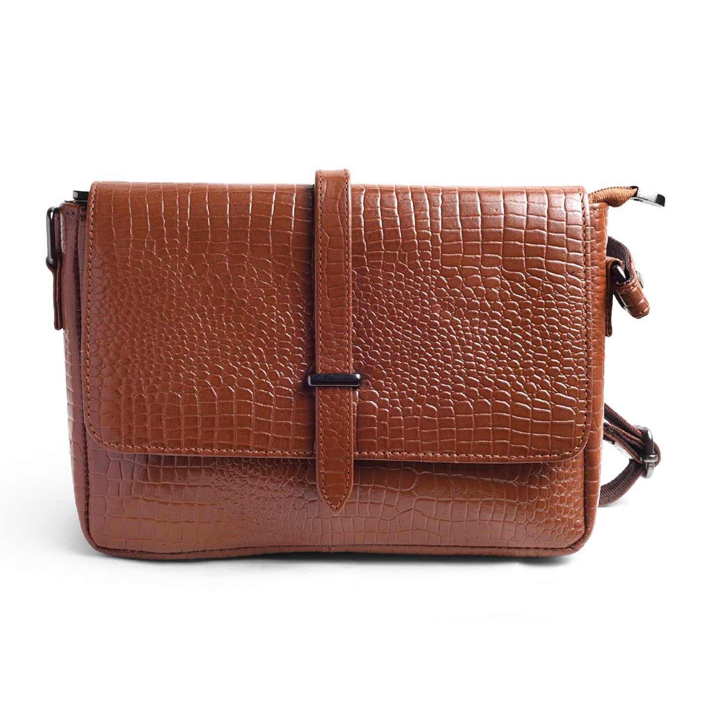 Grace Tan Genuine Leather Sling Bag / Hand Bag For Girls and  Women