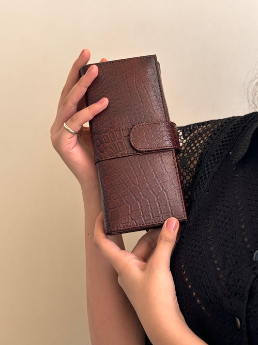 Serene Brown Genuine Leather Wallet For Women