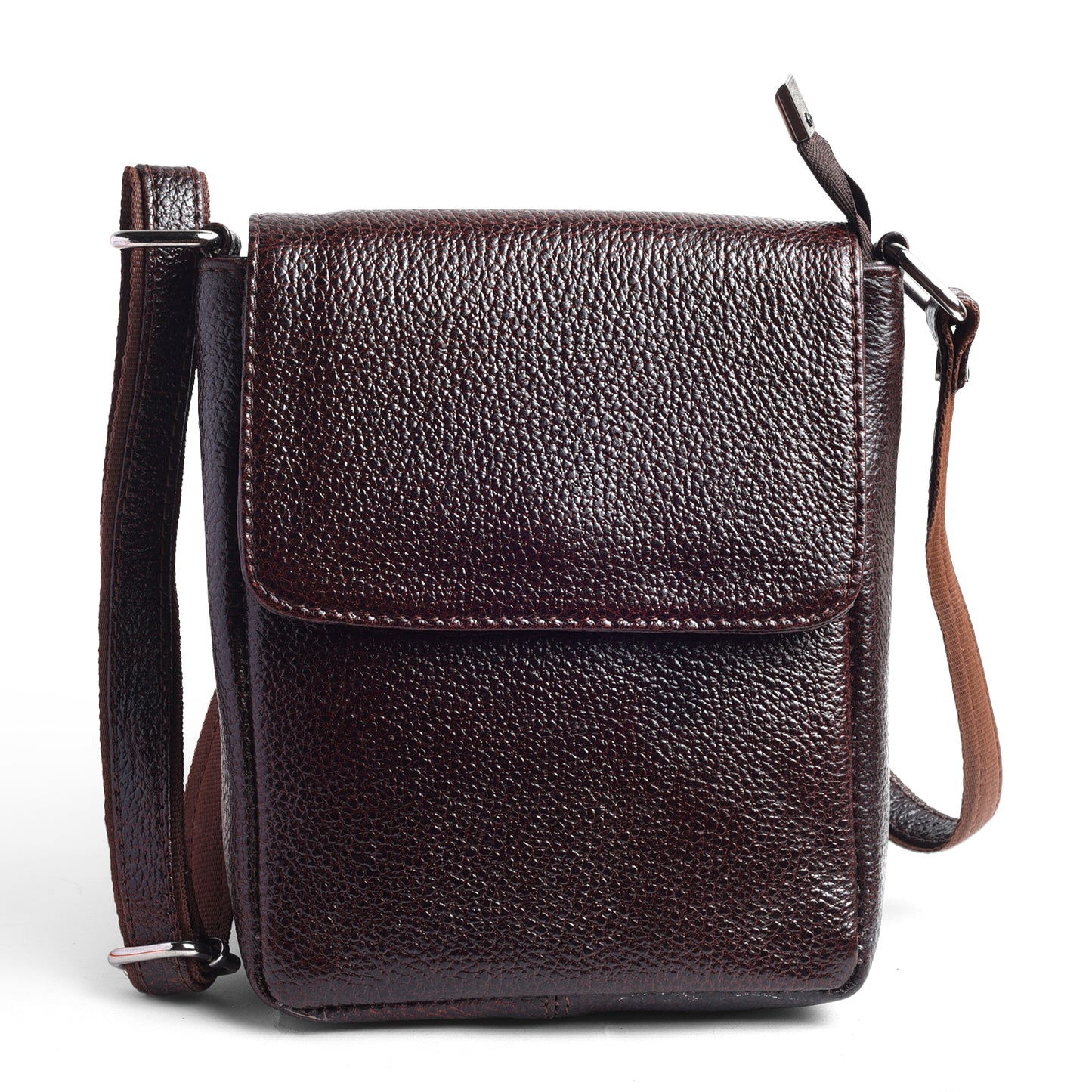 Posh Brown Genuine Leather Sling Bag For Girls and  Women